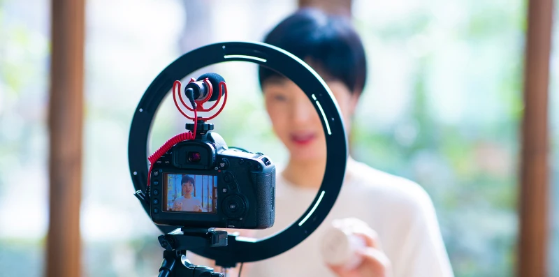 person talking in front of a camera
