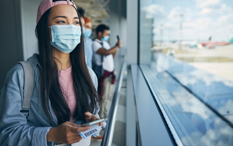 young person with mask